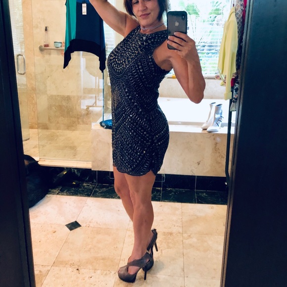 Parker Allegra Beaded Silk Mini Tank Dress i - Picture 1 of 8